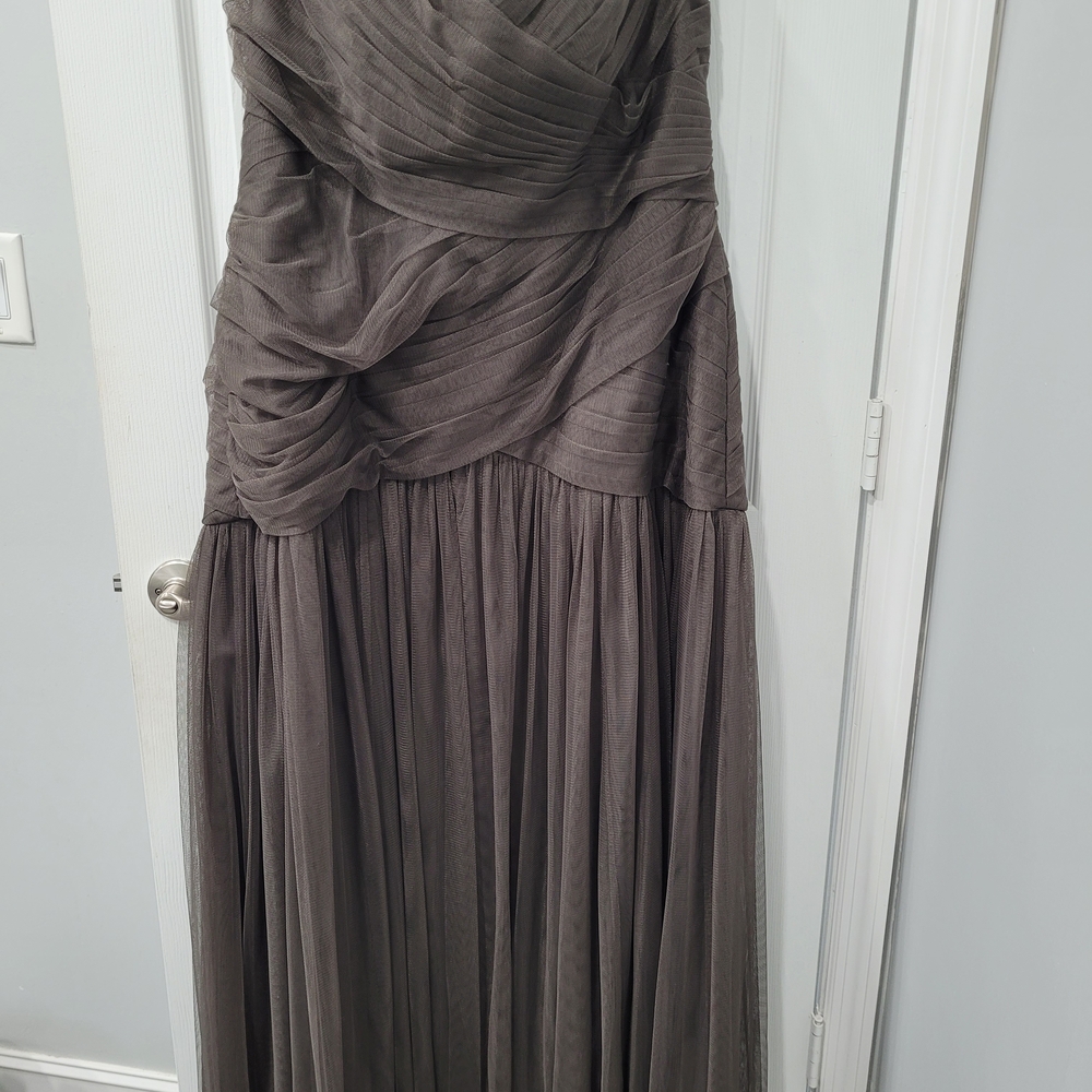 White by Vera Wang Gray Sweetheart Strapless Ruched Gown - for Formal Events